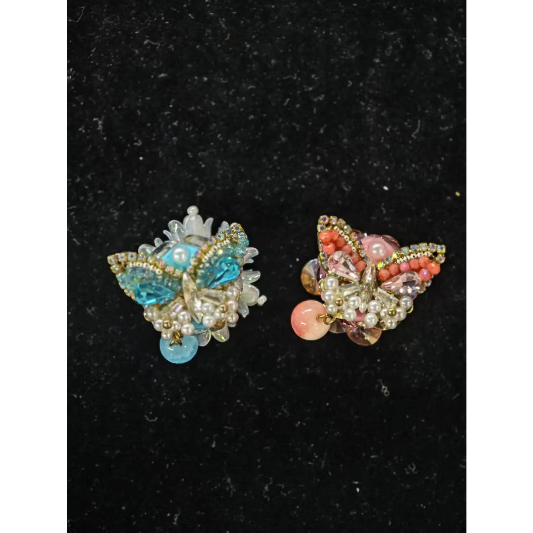 467 4PCS Luxury Butterfly Flower Charms | Handmade Beaded Butterfly Charms for DIY Accessories