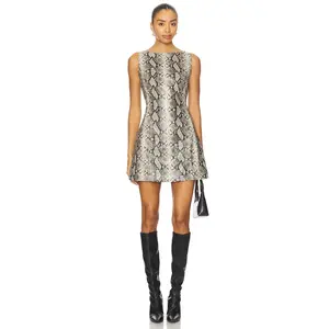 Line & Dot Python Mini Dress in Python