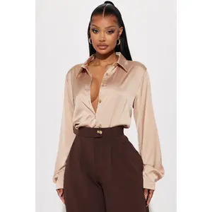 Smooth Talkin' Button Down Top - Taupe