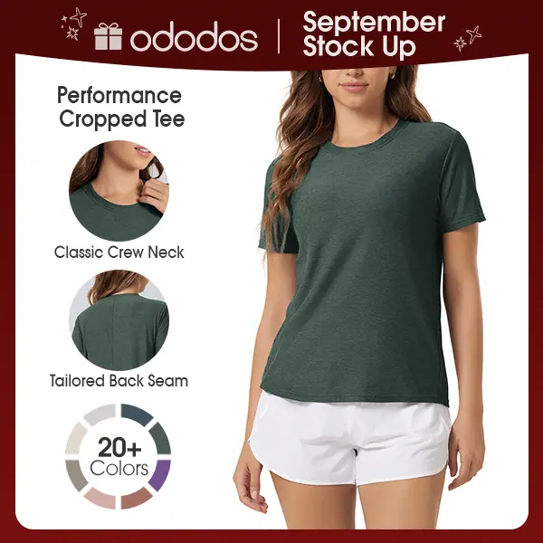 ODODOS Women's Fitted Lightweight Crewneck Performance Long Tee - odSTRATUM Tech, Ultra Soft, UPF 50+, Quick-Dry, Breathable, Athletic, Hip-Length, Recycled Polyester-Elastane Jersey, Plain, Sporty Chic, Athleisure & Casual Wear