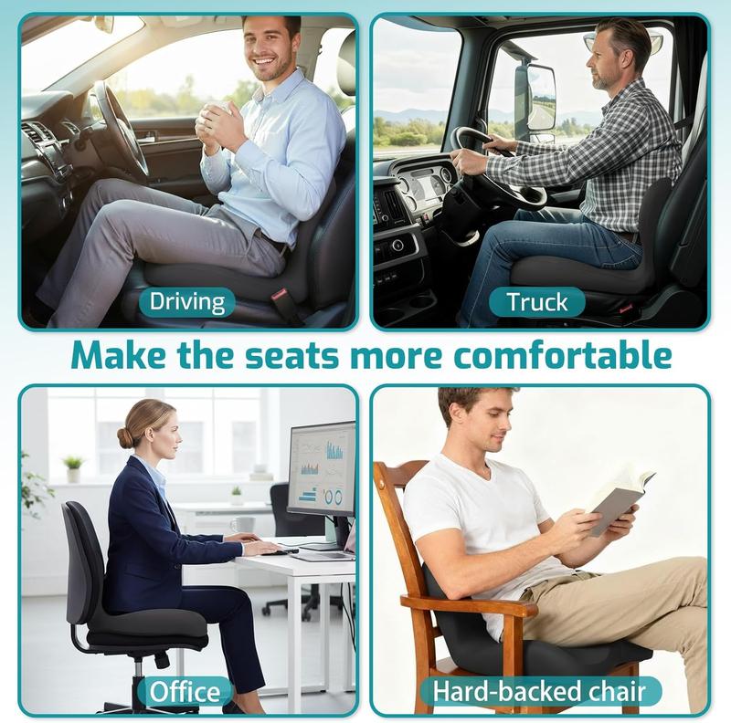 Non-Slip Memory Foam Seat Skin-Friendly Extended Zipper Easy Remove Wash Back Support Cushion Comfy Chair Adjustable Chair Breathable Cloth Leg Pain Mesh