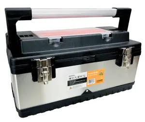 Heavy Duty Steel & Plastic Tool Box, Lift Out Tray