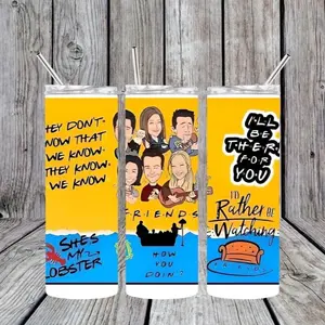 20 oz stainless steel Friends Tv comedy tumbler in remembrance of Matthew perry