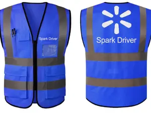 Reflective Safety Vest for Delivery Drivers – High Visibility Day & Night – One Size Fits Most（Blue）