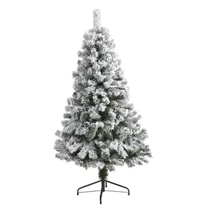 5' Flocked West Virginia Fir Artificial Christmas Tree, Holiday Decor Compatible with Ornaments