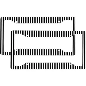 2 Pcs Car Truck Vehicle License Plate Frames for Women Men - Aluminum Solid Black White Stripe Print License Plate Cover for Car Accessories for Women Men with Fasteners and Screws