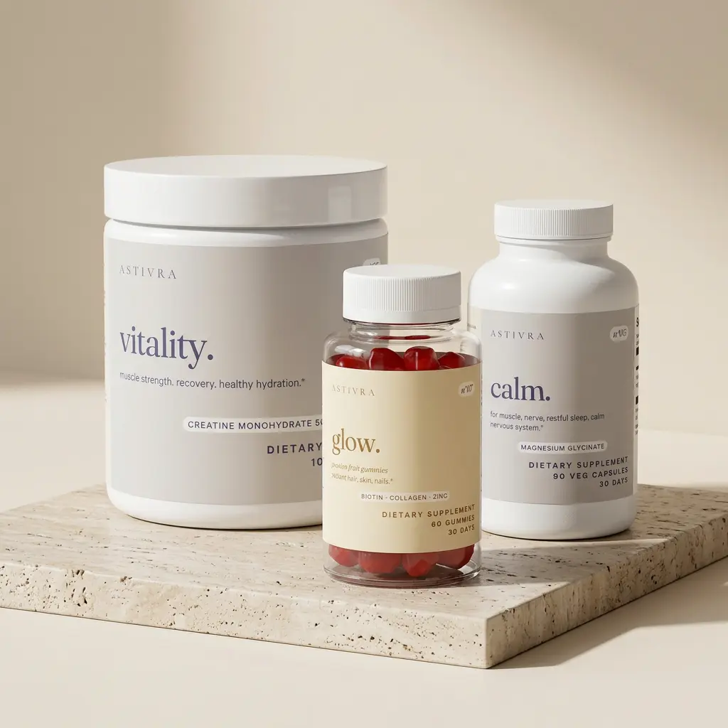 Astivra The Keep - Creatine, Magnesium Glycinate & Hair Skin Nails Gummies Supplement Set