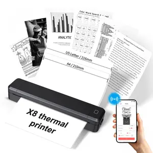 Portable Thermal Printer, Tattoo Paper Printer, Print Documents Pdf Photos, Wireless Mobile Connection, USB Windows System, Ultra-Light Compact Body