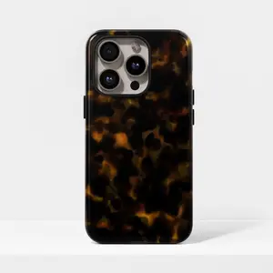 Dark Amber Tortoise Shell Phone Case for iPhone 17 16 15 14 13 12 Plus Pro Max, Compatible with  S25 S24 S23 S22 Plus Ultra