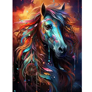 1PCS Horse- 16x20 Inch - Frameless - Suitable for Art Students DIY Digital Painting Kit - Professional Paintings - Paint by Numbers - Handcraft Art Set - Paint by Numbers - Acrylic Painting - For Home Wall Decoration and Gifts - Frame Not Included