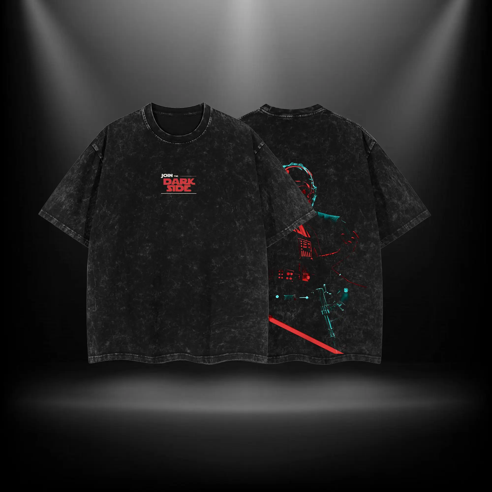 Anakin Sith Lord Join The Dark Side - Battlefront 3 Double Printed Oversize Lightweight Acid Washed Tee TV Show Graphic Top Cotton Gift T-Shirt For Comic Lover, Gift T-Shirt For Movie Lover Men's Regular Fit Floral Print Tee streetwear