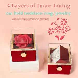 Romantic Rose Ring Box Gift, Versatile Gift, Jewelry Storage Case, Artificial Flower Eternal Rose Holder, Anniversary Wedding Valentine's Day Present