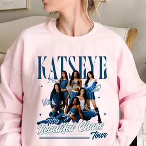 Adult & Youth KATSEYE Sweatshirt, Fan Merch for EYEKONs, Kpop Merch, Sweater, World Tour, Katseye Music Sweatshirt, Beautiful Chaos Hoodie, Gnarly Shirt, Gabriela