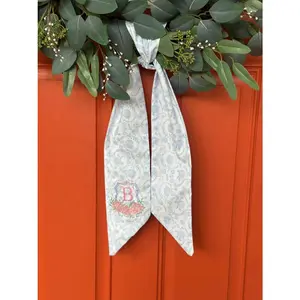 Monogram spring wreath sash