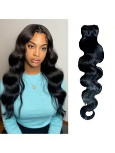 Human Hair Bundles Body Wave Bundle Human Hair 12-30 Inch Grade Brazilian Virgin Hair Body Wave 1 Bundle Human Hair Extensions For Women #1B Natural Color
