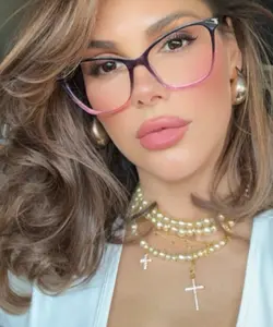 SHADZ Cat Eye Oversized Vintage JOLENE Clear Lens Eyeglasses Blue Light Blocking Lenses Durable Lightweight Frames for Computer & Mobile Devices Protection