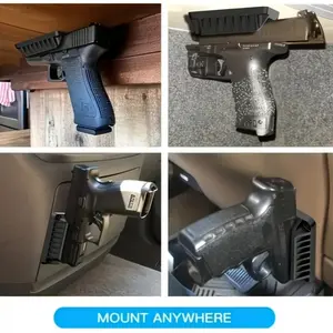 Quick-Magnetic Gun Rack for Handguns Rifles, Durable Polymer Wall Mount, Safe Fast-Release Storage Solution for Cars Trucks Desks Tables