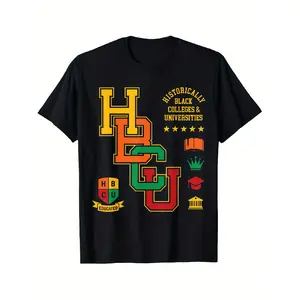 Men'S HBCU Print T-Shirt - 180gsm Heavyweight Oversized Relaxed Fit with HBCU Lettering & HBCU Lettering - All-Season Casual & Formal Events - HBCU Alumni Apparel