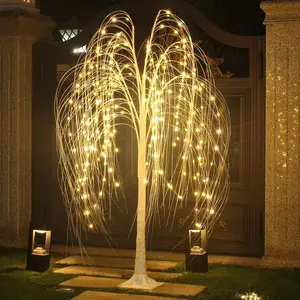 5FT Lighted Willow Tree with 216 LED Magic Fairy Lights in for Outdoor Indoor Holiday Decor for Halloween Christmas Wedding and Garden Party christmas home decor halloween house decor Warm White Decoration Ornaments christmas outdoor decor