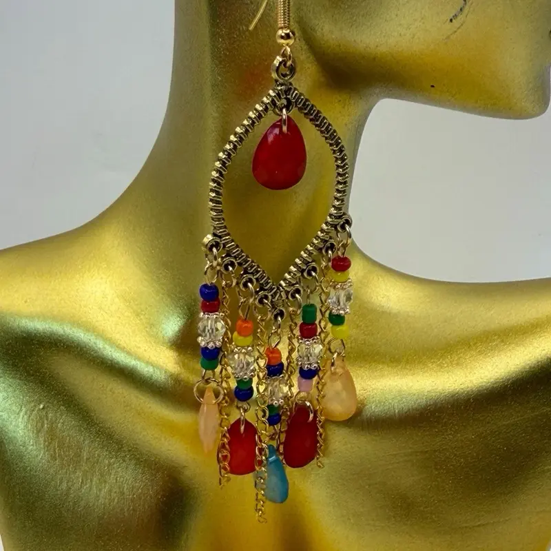Ms. Nina Bohemian Multi Color Beaded Earrings