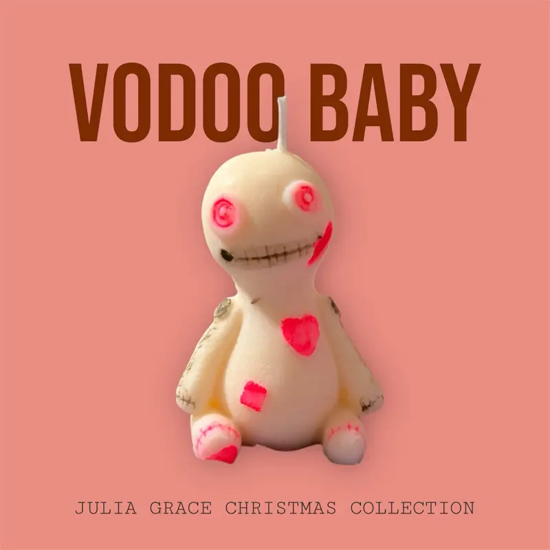 Julia Grace Christmas Collection vodoo baby cutie  Scented Candle with Gingerbread Man Shape 100% Soy Wax Non Toxic Handmade for Festive Home Decor