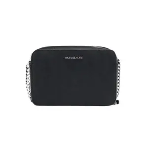 Pre-owned MICHAEL KORS Saffiano Leather, Leather Crossbody Bags Jet Set Large East West Black Saffiano Leather Crossbody Women's Handbag