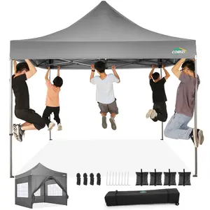 COBIZI 10x10 Pop up Canopy Tent with Sidewalls，Heavy Duty Commercial Canopy Tent