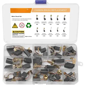 40 Pack Electric  Carbon Brushes Set, 10 Different Sizes for Replacement Repair Power Tool Part Electric Hammer Drills Angle Grinders Circular Table