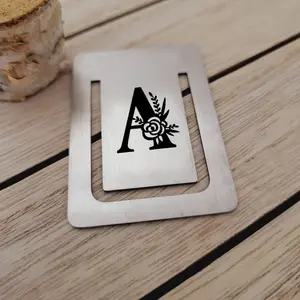 Stainless Steel Bookmark, 1 Count Letter Pattern Metal Bookmark, Book Mark for Women, Men, Girls, Boys, Adults, Children, Book Accessories