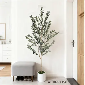 1Pcs Artificial Olive Tree Decor, Height 80-180cm, Perfect for Home Office Garden Balcony Living Room Wedding Store Entrance Decoration, Decorative Fake Tree
