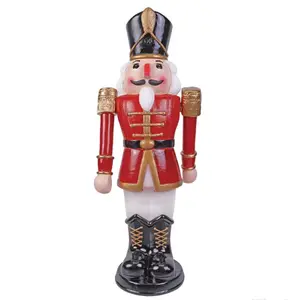 3 Ft Nutcracker Soldier Animated Musical - Red & Blue