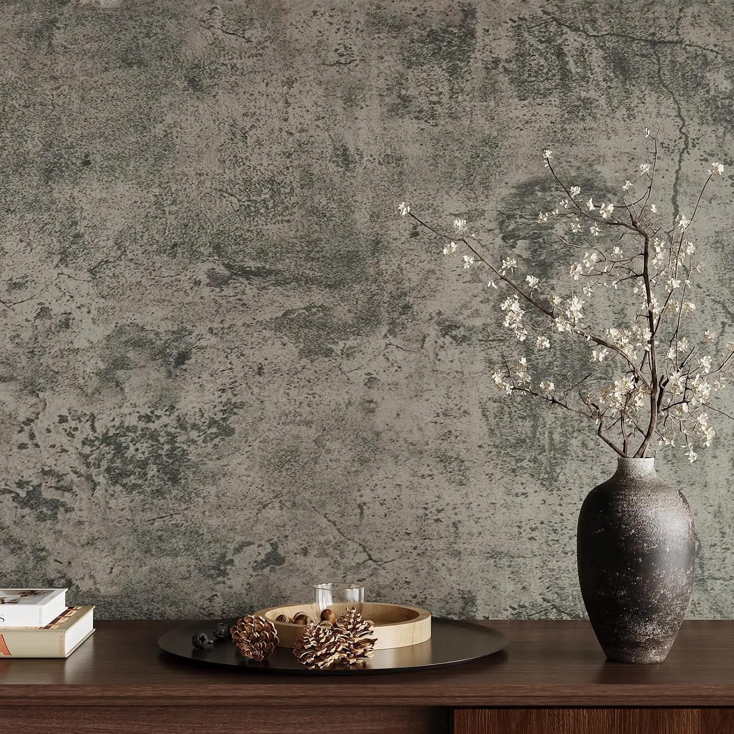 15.7''x78.7'' Thick Weathered Concrete Wallpaper Peel and Stick Textured Cement Contact Paper  Self Adhesive Vinyl Concrete Wall Paper Roll for Bathroom Kitchen Countertops Table