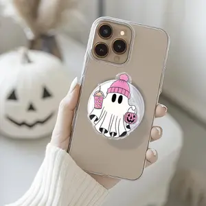Halloween Ghost Phone Grips, Magnetic Phone Holder with Pumpkin, Cute Halloween Gifts, Spooky Vintage Phone Accessory, Retro Popsocket sticky  phone  grip Mini Phone Grip Quicksand Christmas Tree Phone Grip magsafe grip