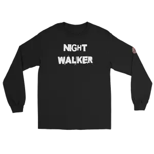 NIGHT WALKER Long Sleeve Shirt Black with Bold White Lettering for Stylish Comfort and Everyday Wear