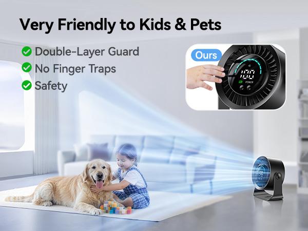 DIGIX Rechargeable USB Desk Fan for Bedroom, 100 Speeds, 360° Rotation, Wall Mounted Design Small Portable Table Fan with LED Display, Quiet Personal Desktop Cooling Fans for Home Office