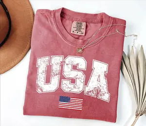 Comfort Colors Retro USA Flag Shirt, Womens USA Shirt, Patriotic Shirt, American Flag Shirt, America Shirt, Red Blue White, USA Flag Lover Shirt