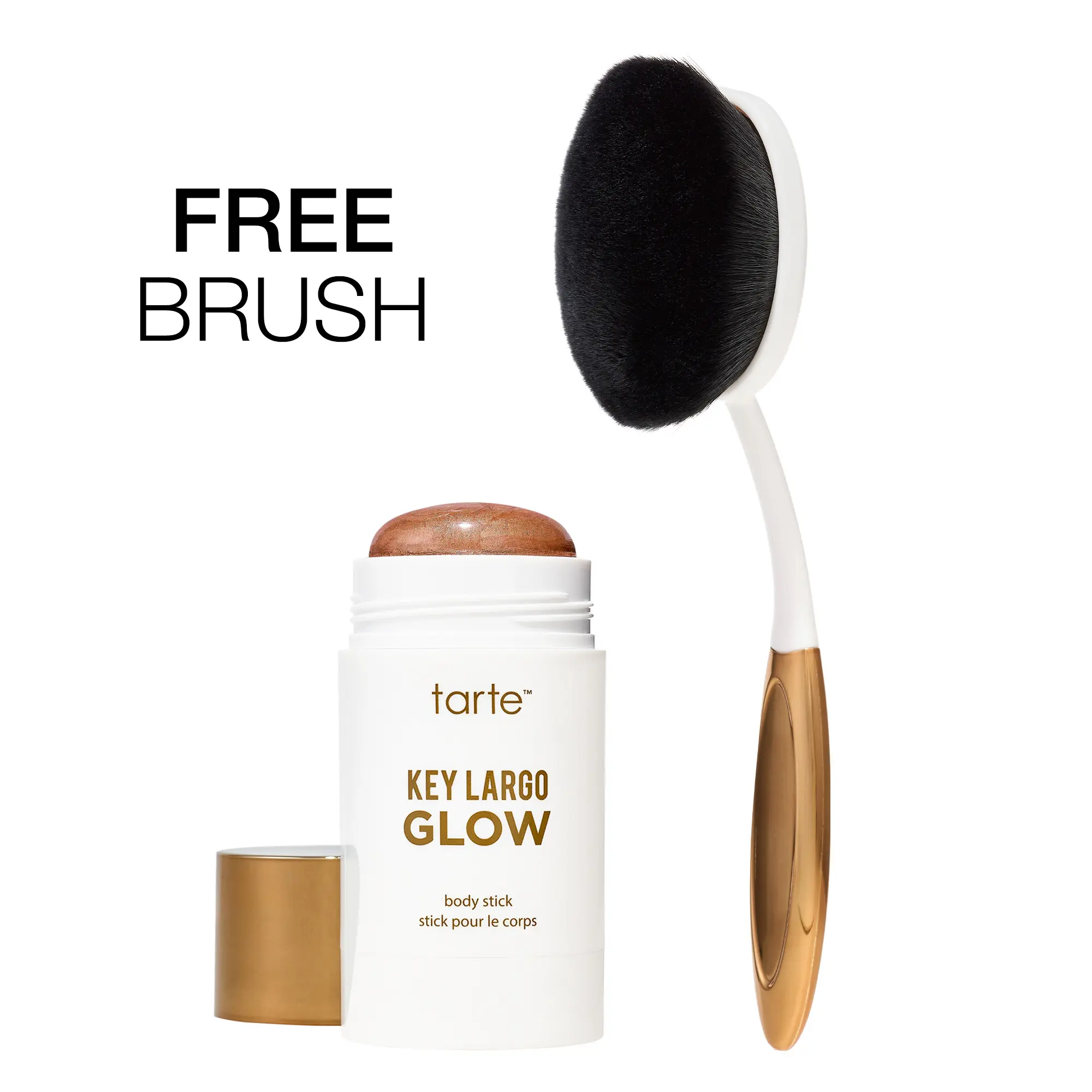 tarte Key Largo GLOW bronzing body stick & brush - - sunkissed glow body makeup & smoothing body brush tarte Key Largo GLOW bronzing body stick & brush - - sunkissed glow body makeup & smoothing body brush