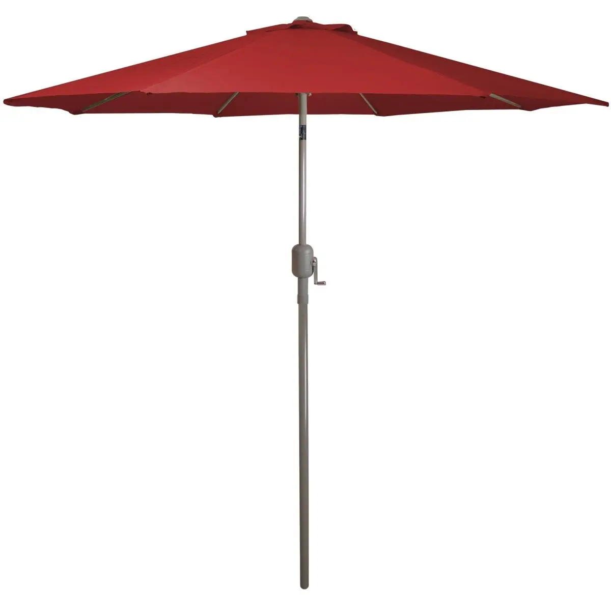 212 MAIN 9 ft. Polyester Outdoor Patio Market Umbrella, Tiltable, with Hand Crank & Tilt Mechanism, Red, Four-Person