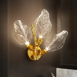Led Wall Sconces, Dimmable Modern Wall Lights, Bionic Leaf Vanity Light Fixtures
