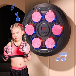 Wall-Mounted Smart Music Boxing Target, Light Rhythm Training & Counting Feature, Stress Relief for Kids, Home Fitness Punch Bag (requires 3x1.5v Aa Batteries)