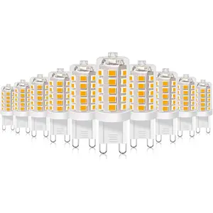 G9 LED Bulb 2700K Soft White 430 Lumens, 3W Equivalent 40W T4 G9 Halogen Replacement, 360°Beam Angle 120V Non-Dimmable No-Flicker G9 Light Bulbs for Crystal Chandelier Lighting, 10 Pack