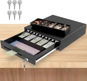 16" Heavy Duty  Drawer for POS System  Fully Removable Tray, 5 Bill/5  with   &    RJ11/12 Compatible with Square, Clover, Epson Printers BK1616C