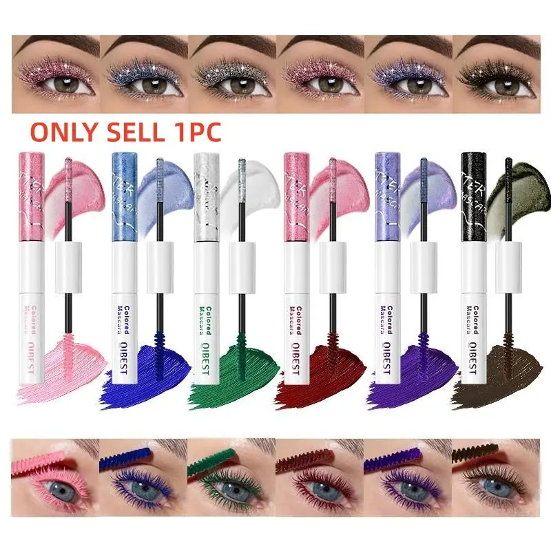 2-In-1 Dual Head Color Mascara, Sparkling Diamond Eyelashes, Shimmer Matte Eyelash Gloss, Waterproof Long-Lasting Volumizing, Enhancing Mascara, Voluminous Mascara, Waterproof Volume Mascara
