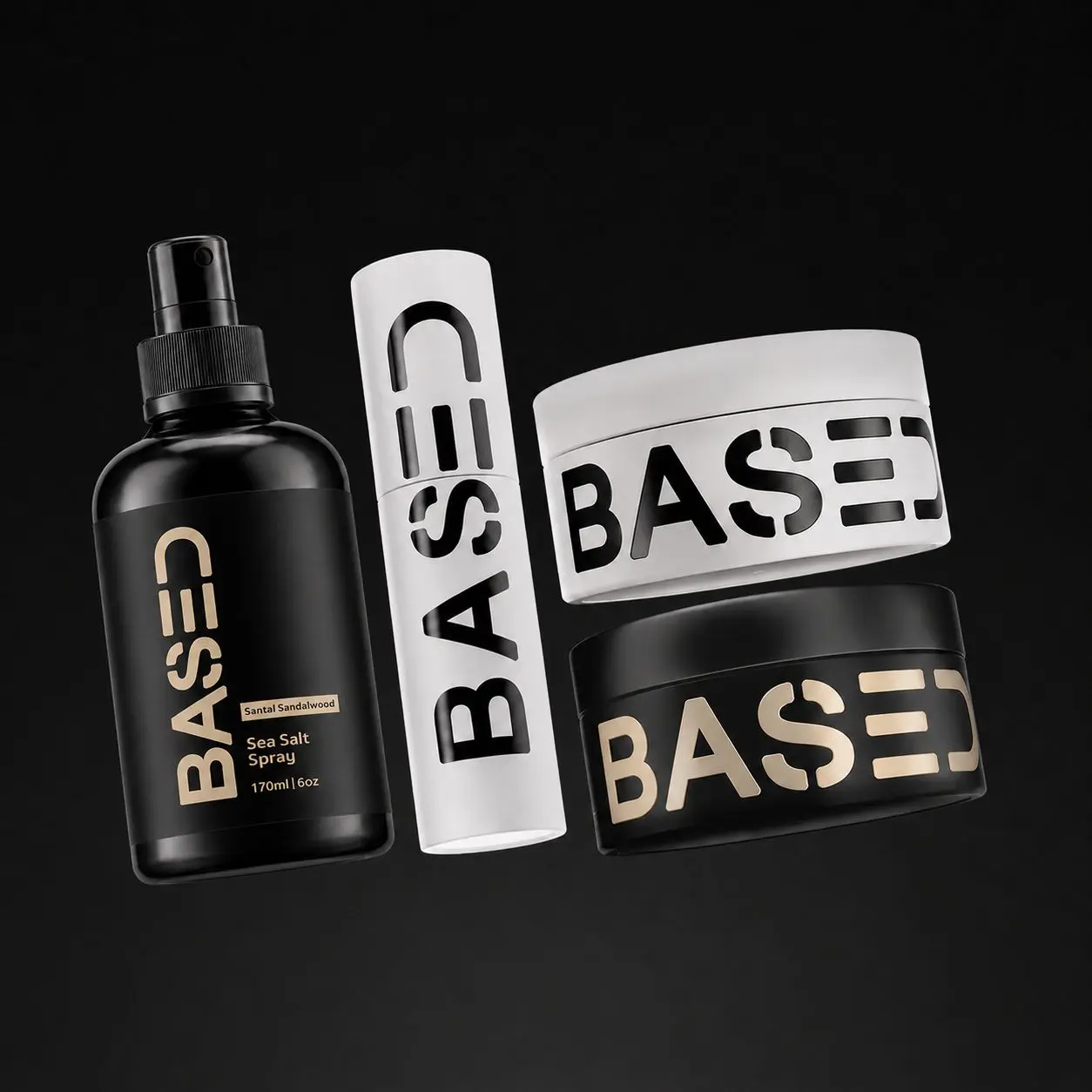 BASED Ultimate Straight/Wavy Hair Styling Bundle | Texture Powder, Clay, Pomade, Sea Salt | BASED Bodyworks | Premium Non-Toxic