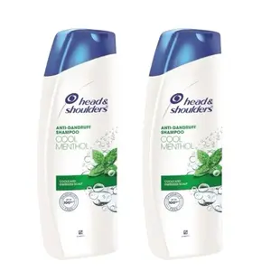 Head & Shoulder Anti Dandruff Shampoo Cool Menthol 400 ml. (2 Pack) - Refreshing Cleansing for Scalp Health, Alcohol Free, Dry, Multi-Pack