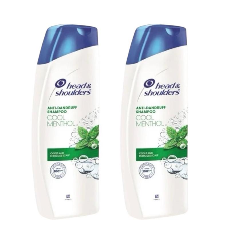 Head & Shoulder Anti Dandruff Shampoo Cool Menthol 400 ml. (2 Pack) - Refreshing Cleansing for Scalp Health, Alcohol Free, Dry, Multi-Pack