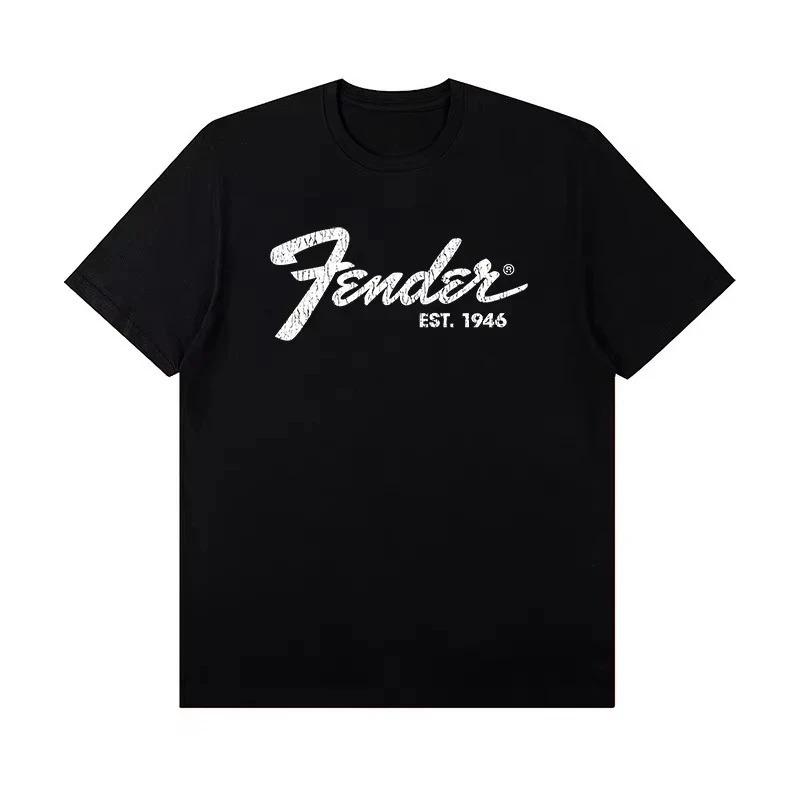 Fender Est 1946 Vintage Distressed Logo T-Shirt, Guitar Player Musician Tee