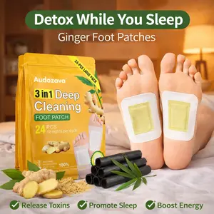 2. Natural Ginger Detox Foot Pads, 24 Pack Deep Cleaning Foot Detox Patches, Gentle Adhesion for Dail Foot Care & Body Relaxation