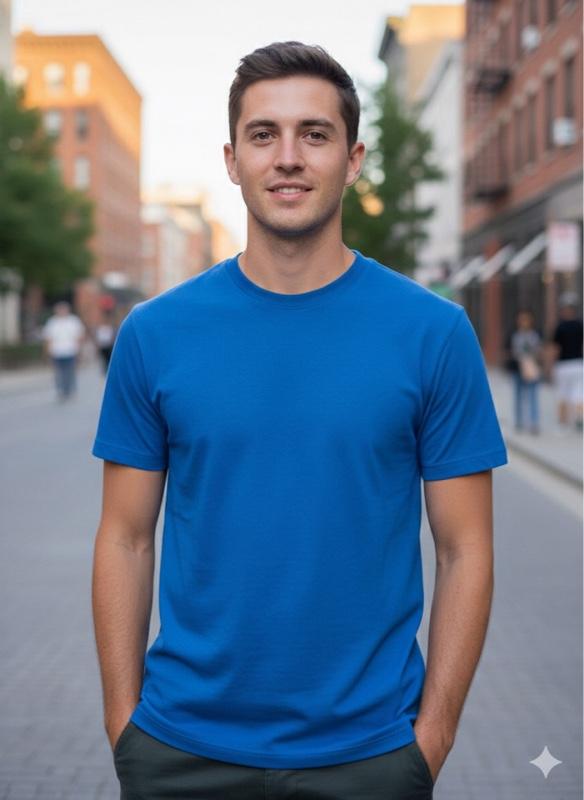 Premium 100% Cotton Blank T-Shirt 180 GSM Unisex Menswear Soft Breathable Durable Mid-Weight Fabric for Adults Families Daily Wear