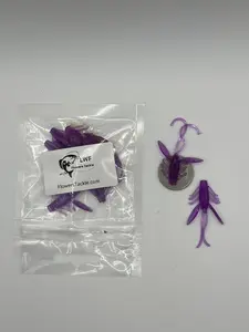 Soft Plastic Fishing Lure - June Bug Purple Micro Craw - 10 Pack
